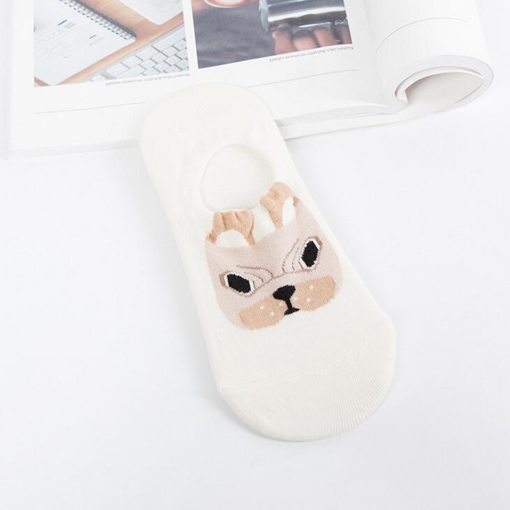 Ms. Of The Cartoon Socks Breathable Cotton Socks Shallow Mouth Invisible Dog Pattern Socks Wholesale